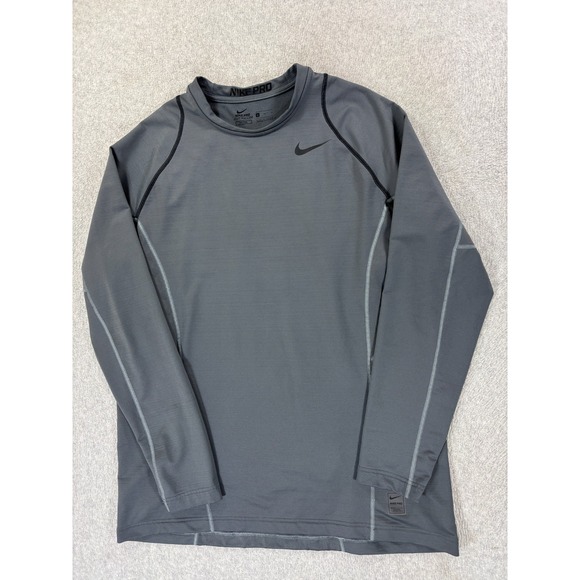 Nike PRO Hyperwarm Long Sleeve Athletic Crew Shirt (Men's XL) Gray - Picture 1 of 13